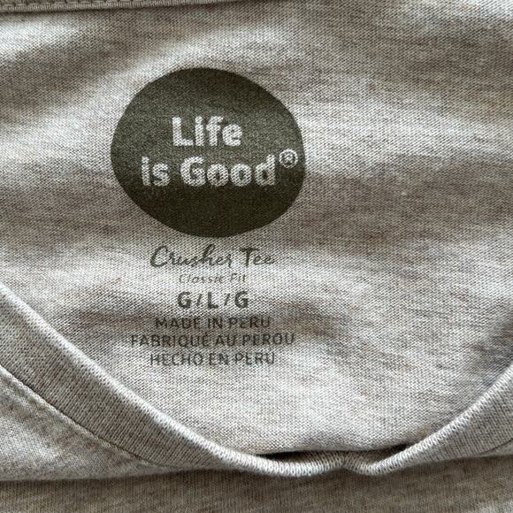 Life is Good Road Trip Crusher Long Sleeve V-Neck Tee Women's L Heather Mocha - Picture 6 of 8